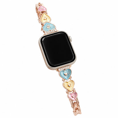 Enamel Heart Metal Bracelet Band for Apple Watch