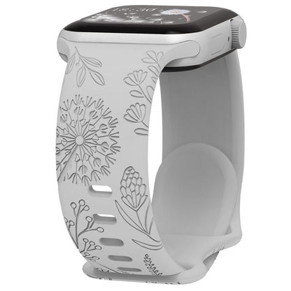 Engraved Dandelion Silicone Band for Apple Watch