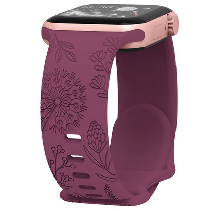 Engraved Dandelion Silicone Band for Apple Watch