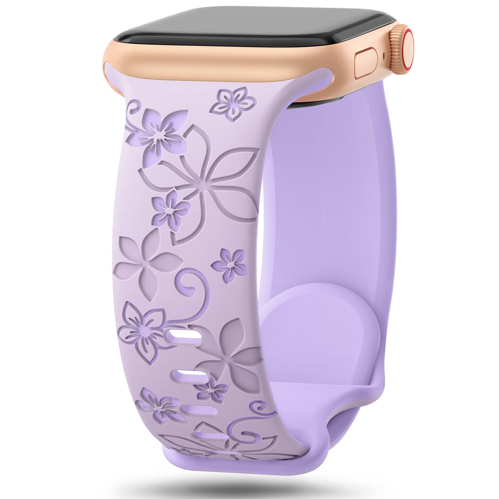 Floral Engraved Band for Apple Watch.