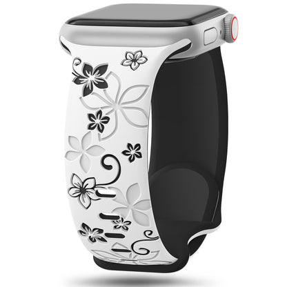 Floral Engraved Band for Apple Watch.