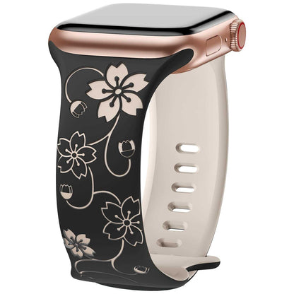 Floral Pattern Silicone Band for Apple Watch