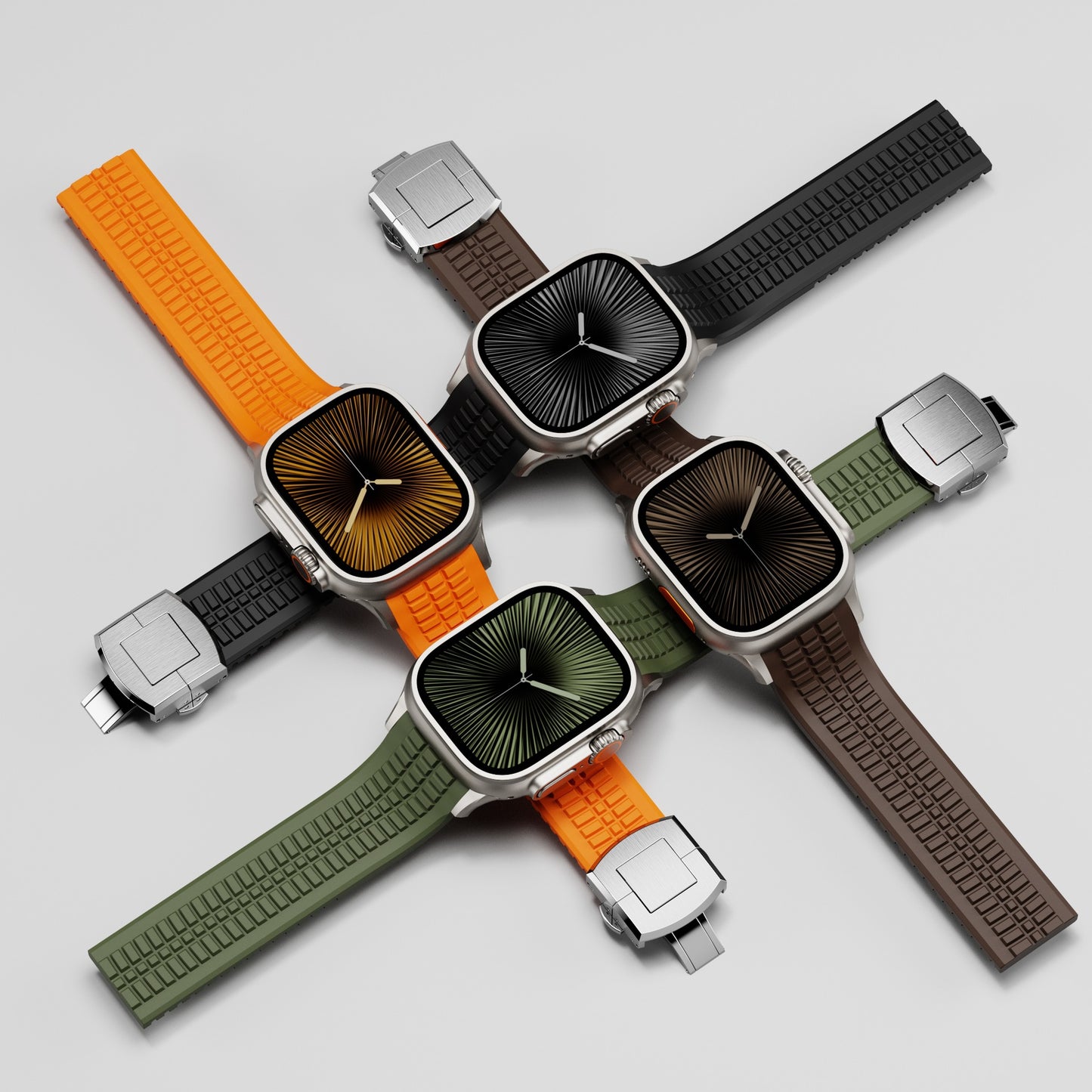 Fluoro Rubber Butterfly Clasp Strap for Apple Watch