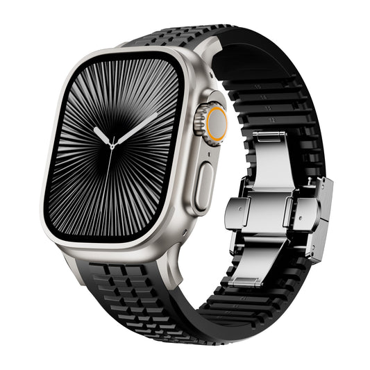 Fluoro Rubber Butterfly Clasp Strap for Apple Watch