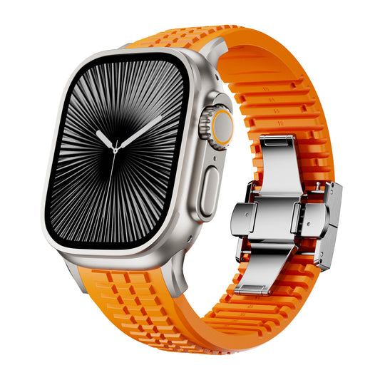 Fluoro Rubber Butterfly Clasp Strap for Apple Watch