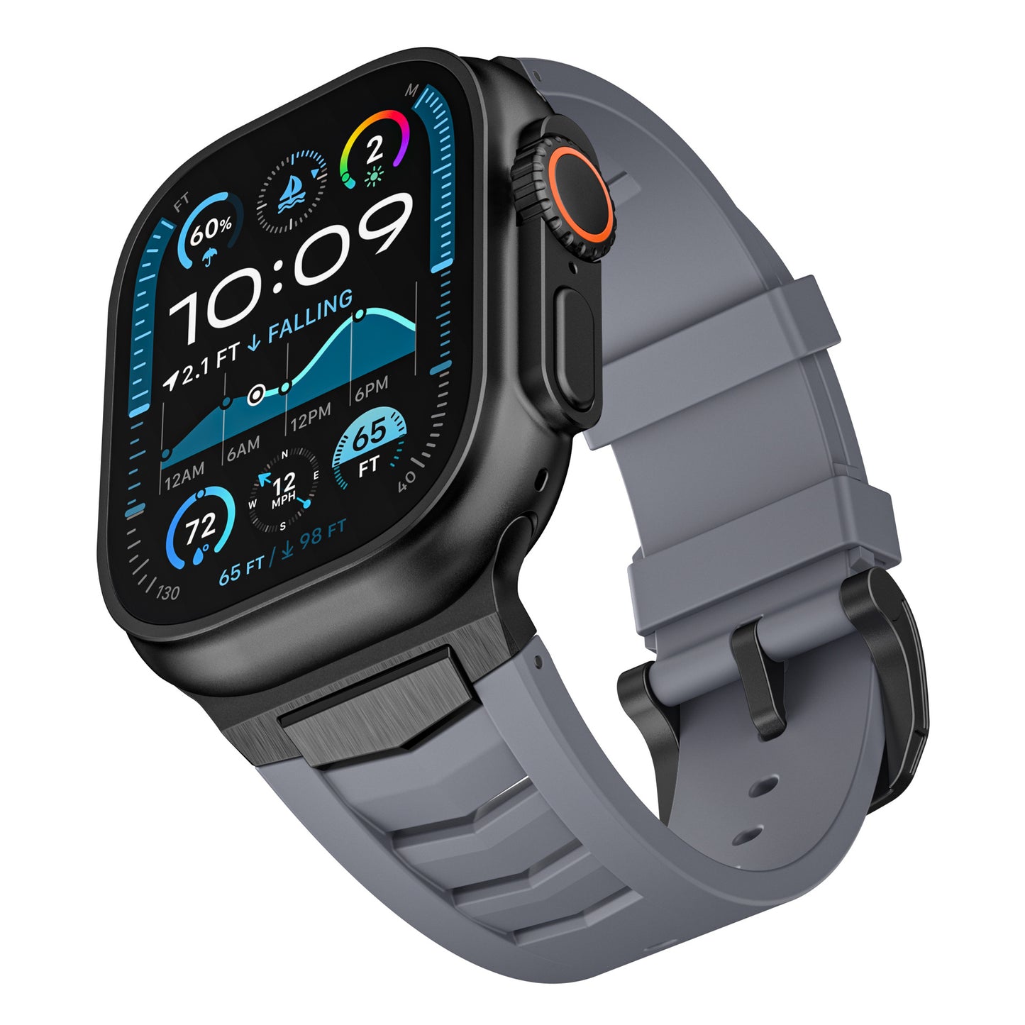 Fluoroelastomer Band with Stainless Steel for Apple Watch
