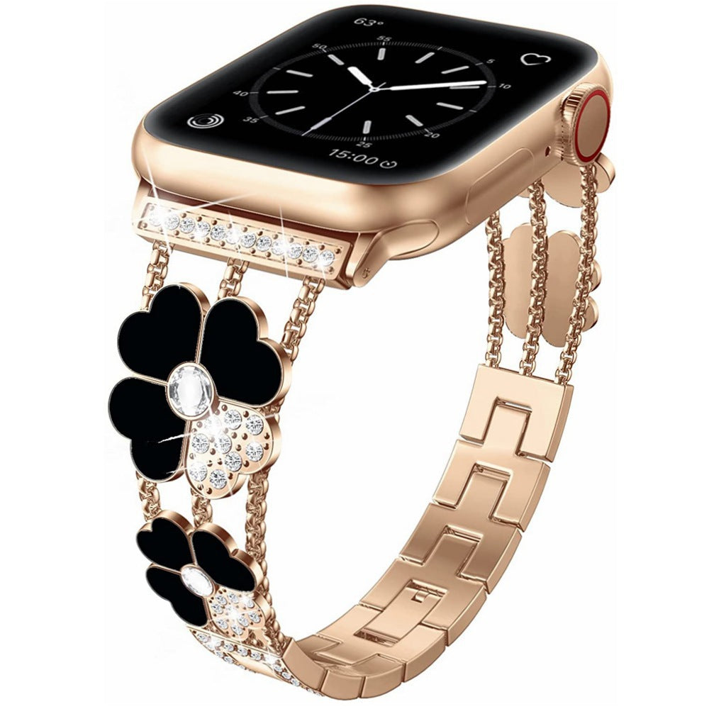 Four-Leaf Clover Rhinestone Bracelet Band for Apple Watch
