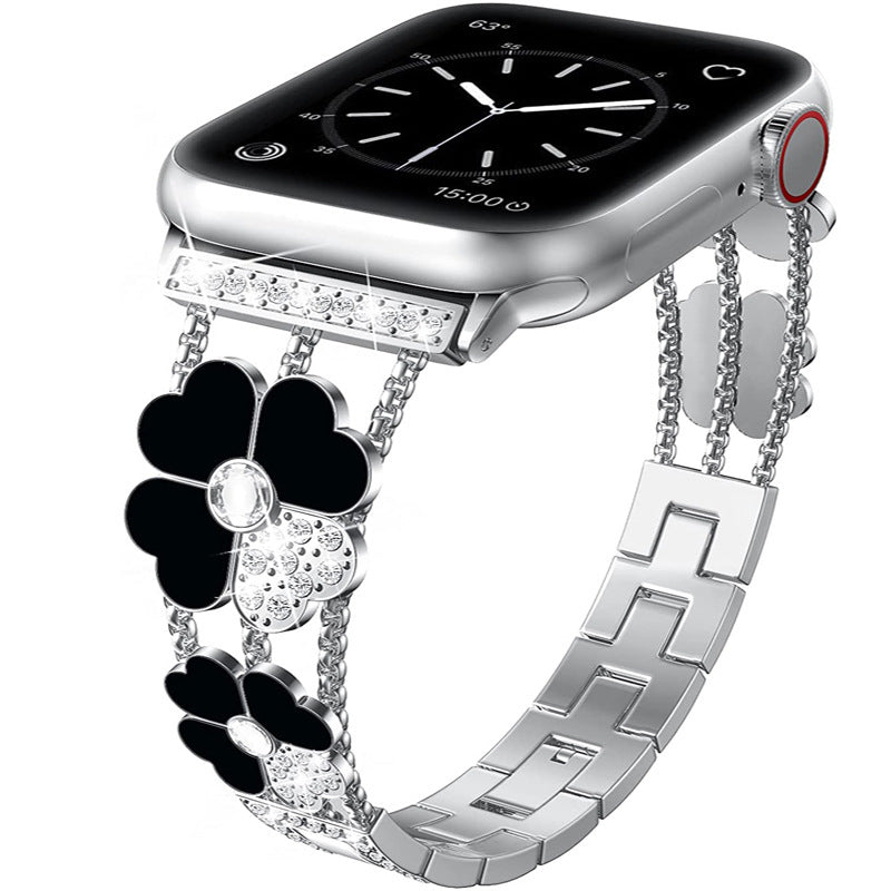 Four-Leaf Clover Rhinestone Bracelet Band for Apple Watch