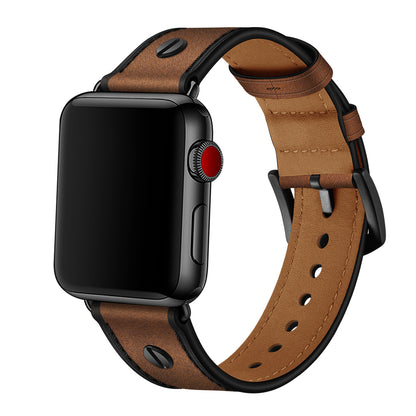 Full Grain Leather Apple Watch Vintage One-Pin Strap