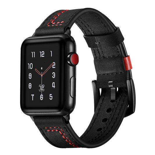 Genuine Leather Contrast Stitch Band for Apple Watch
