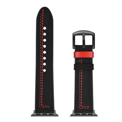 Genuine Leather Contrast Stitch Band for Apple Watch