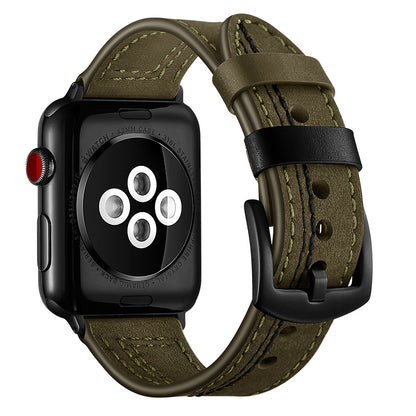 Genuine Leather Contrast Stitch Band for Apple Watch