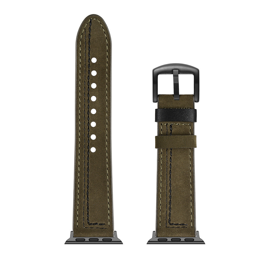 Genuine Leather Contrast Stitch Band for Apple Watch