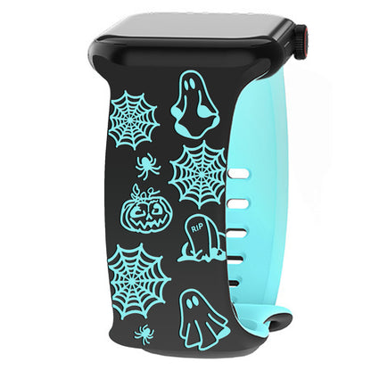 Halloween Ghost Engraved Silicone Band for Apple Watch