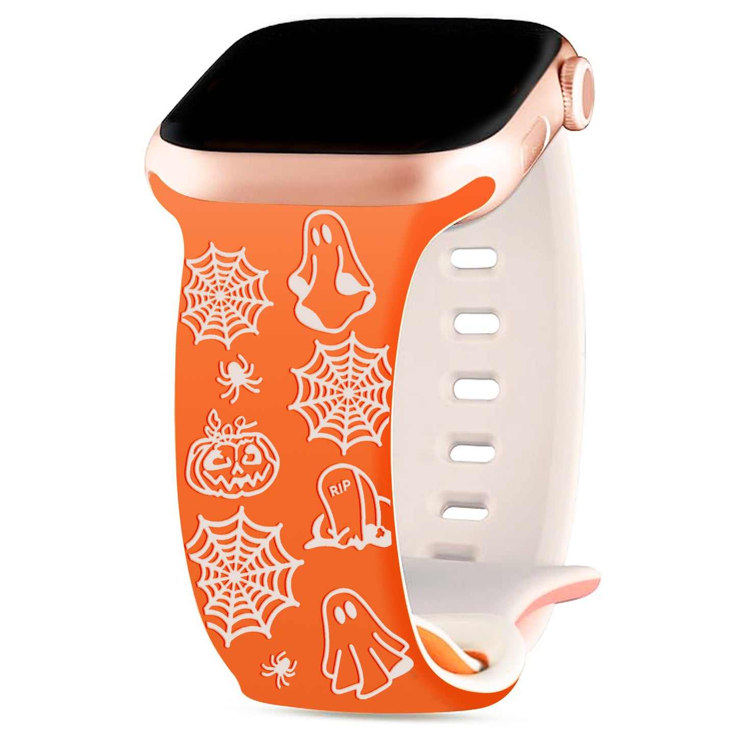 Halloween Ghost Engraved Silicone Band for Apple Watch