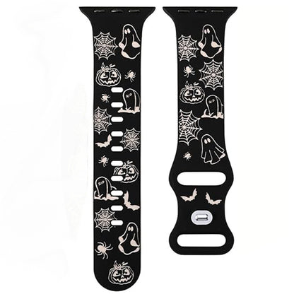 Halloween Ghost Engraved Silicone Band for Apple Watch