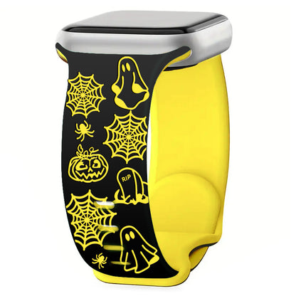 Halloween Ghost Engraved Silicone Band for Apple Watch