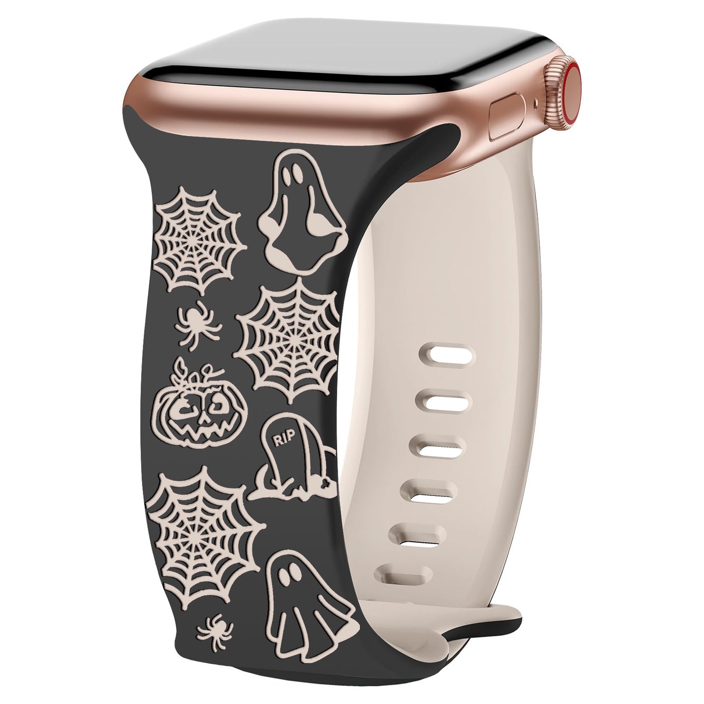 Halloween Ghost Engraved Silicone Band for Apple Watch