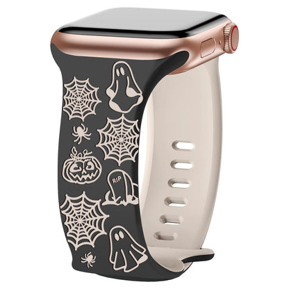 Halloween Ghost Engraved Silicone Band for Apple Watch