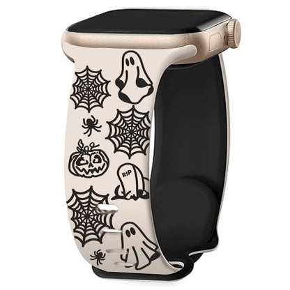 Halloween Ghost Engraved Silicone Band for Apple Watch