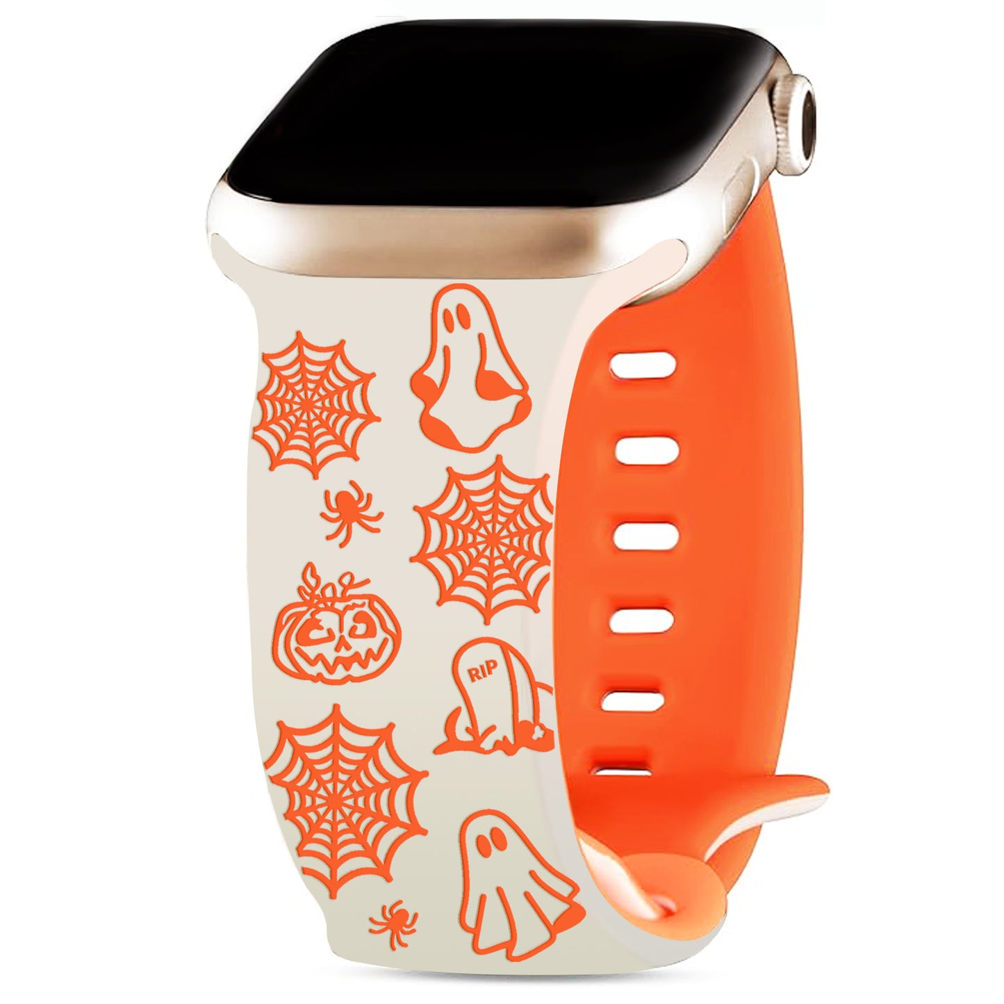 Halloween Ghost Engraved Silicone Band for Apple Watch