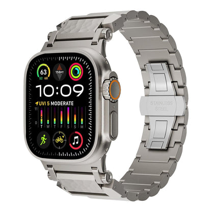 Hammered Titanium Band for Apple Watch with Stainless Steel End Links