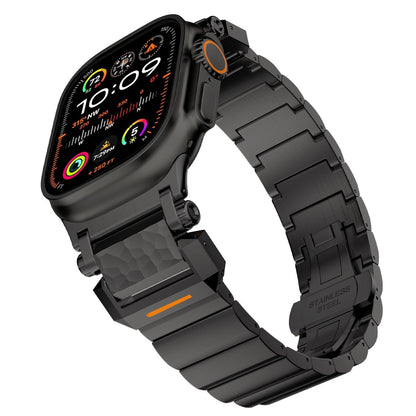 Hammered Titanium Band for Apple Watch with Stainless Steel End Links