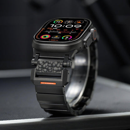 Hammered Titanium Band for Apple Watch with Stainless Steel End Links