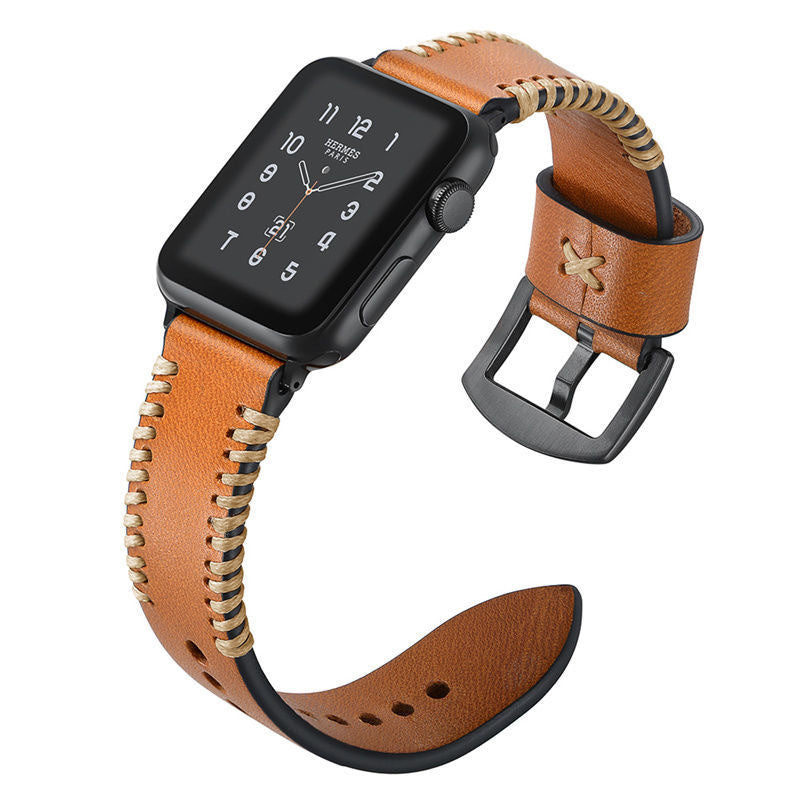 Hand-Stitched Full-Grain Leather Band for Apple Watch