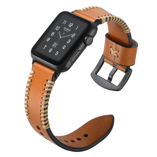 Hand-Stitched Full-Grain Leather Band for Apple Watch