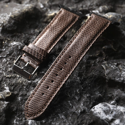 Handcrafted Lizard Leather Band with Cowhide Lining for Apple Watch