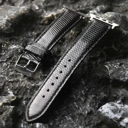 Handcrafted Lizard Leather Band with Cowhide Lining for Apple Watch