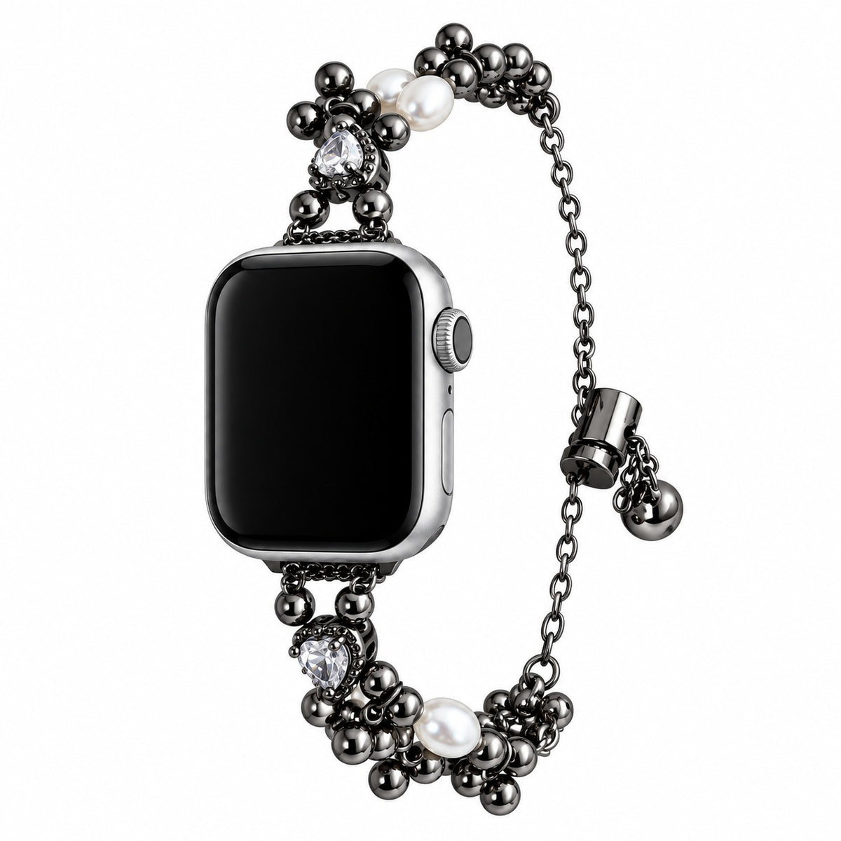 Heart Crystal Pearl Charm Bracelet Band for Apple Watch