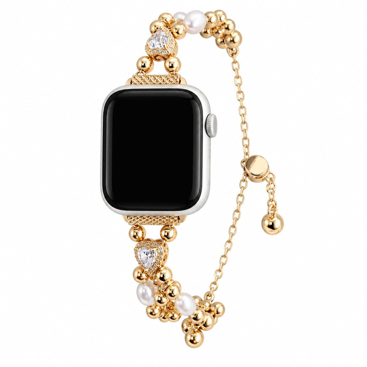 Heart Crystal Pearl Charm Bracelet Band for Apple Watch