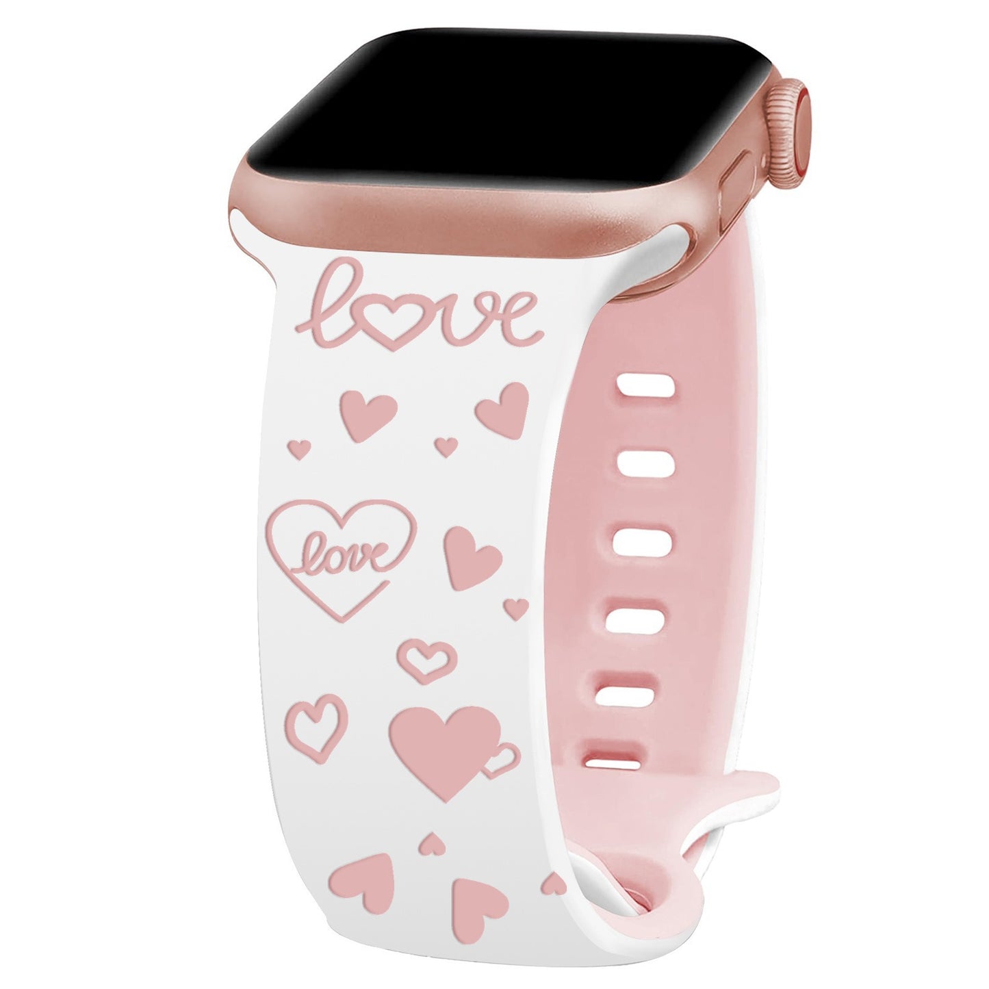 Heart Imprint Laser-Engraved Silicone Band for Apple Watch