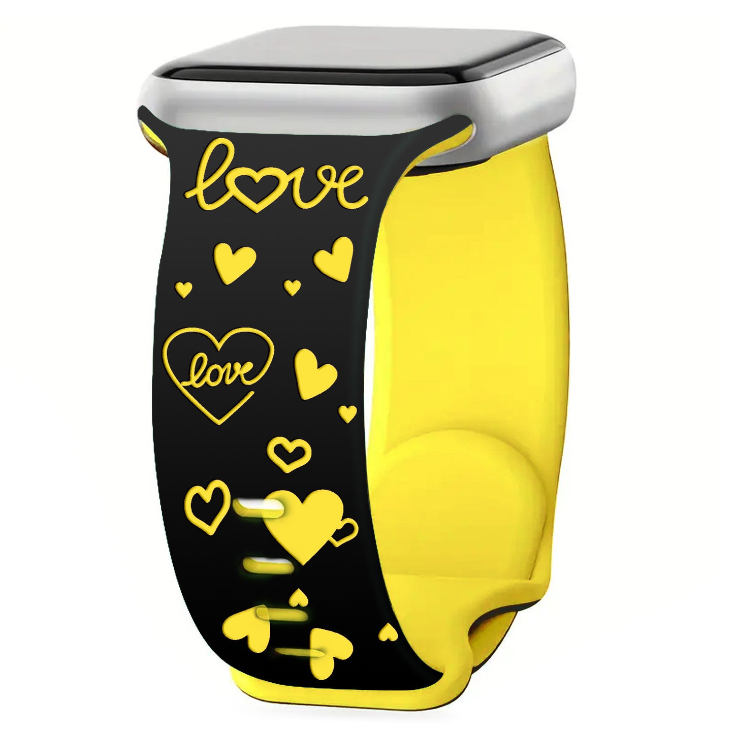 Heart Imprint Laser-Engraved Silicone Band for Apple Watch
