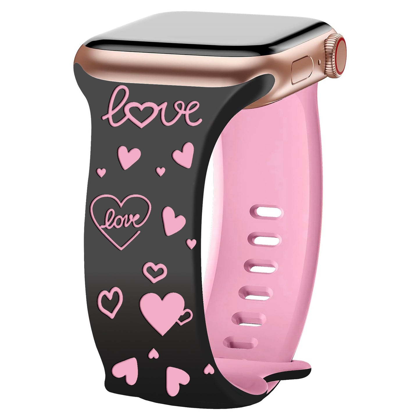 Heart Imprint Laser-Engraved Silicone Band for Apple Watch