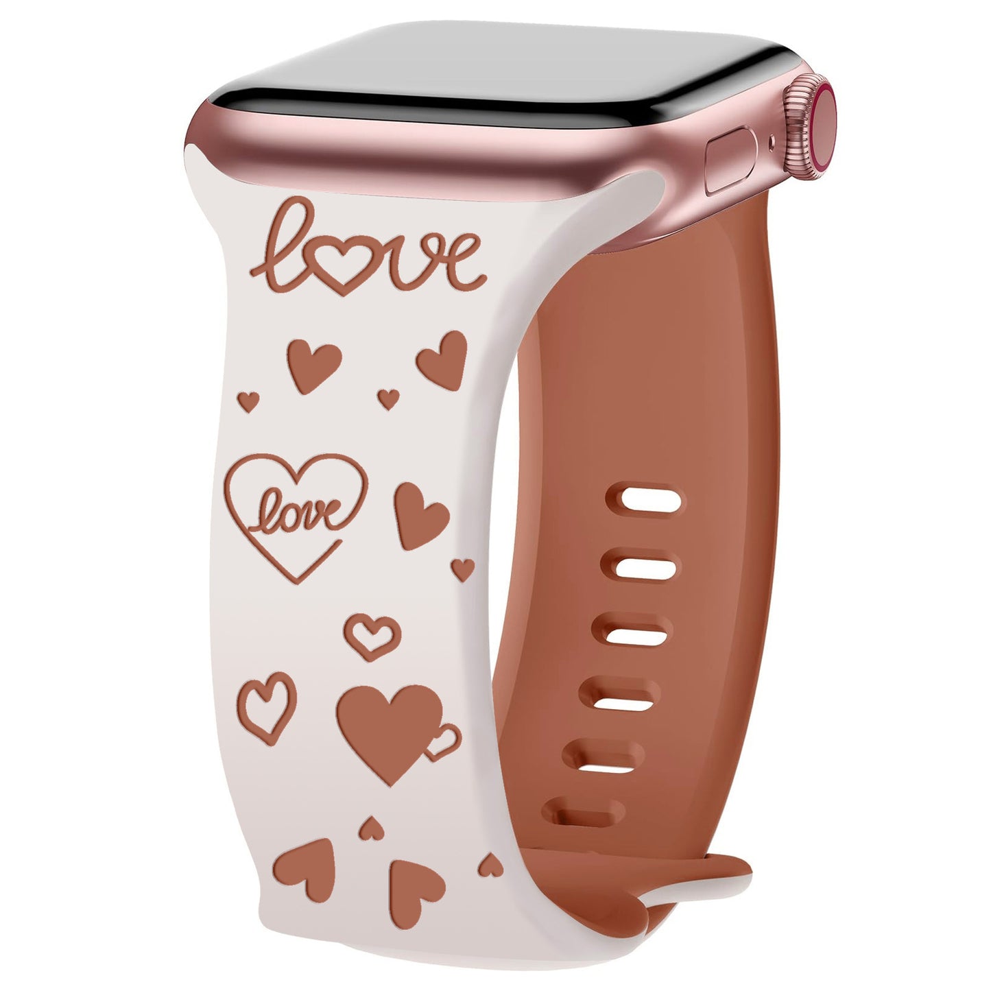 Heart Imprint Laser-Engraved Silicone Band for Apple Watch