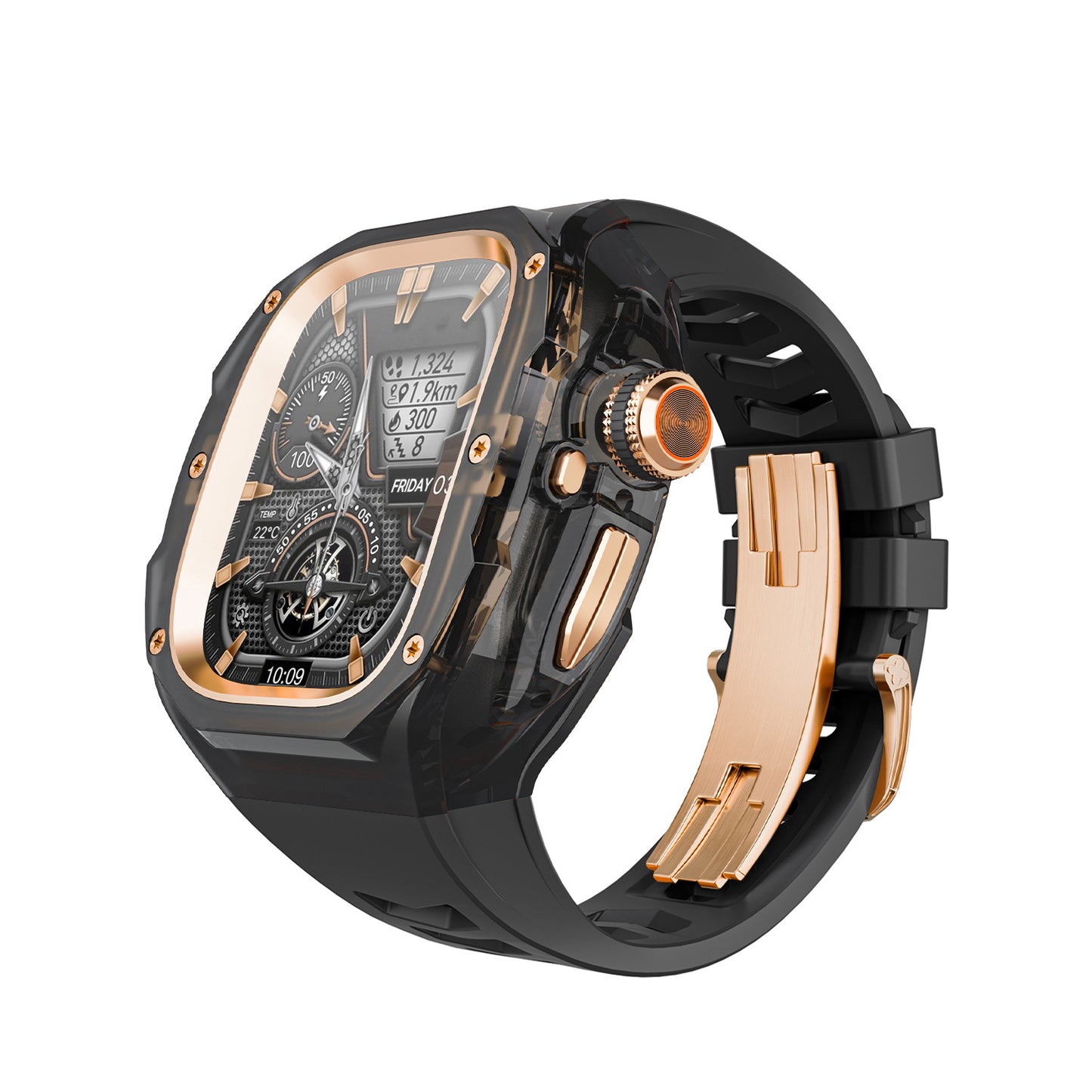Integrated Clear Quick-Release Protective Case for Apple Watch