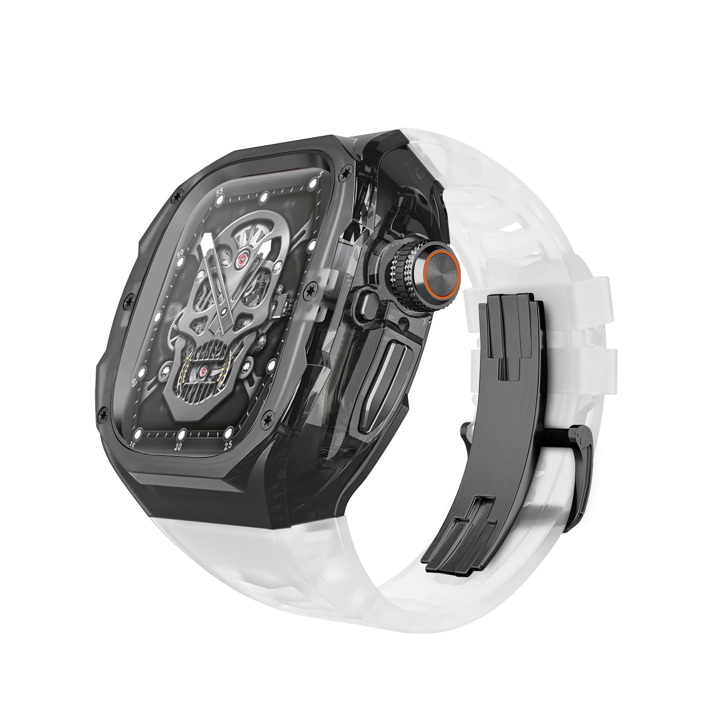 Integrated Clear Quick-Release Protective Case for Apple Watch