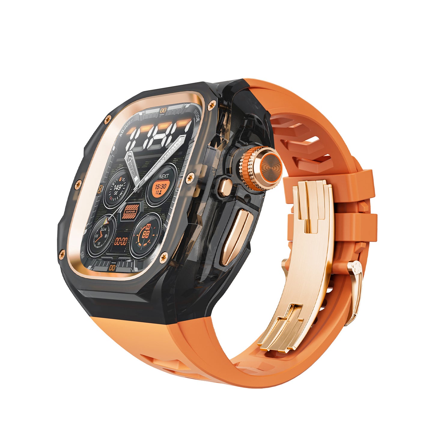 Integrated Clear Quick-Release Protective Case for Apple Watch