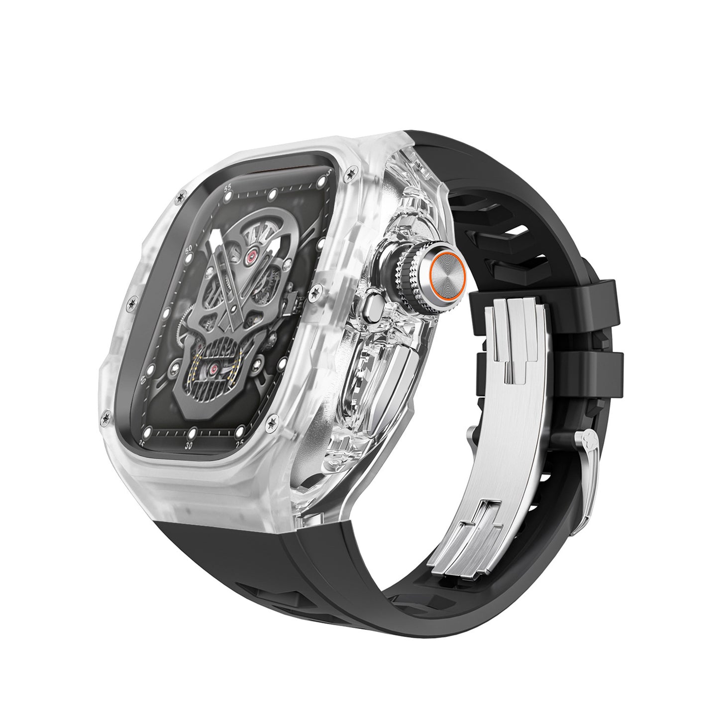 Integrated Clear Quick-Release Protective Case for Apple Watch