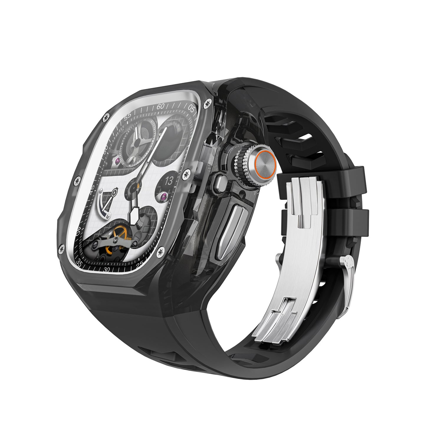 Integrated Clear Quick-Release Protective Case for Apple Watch