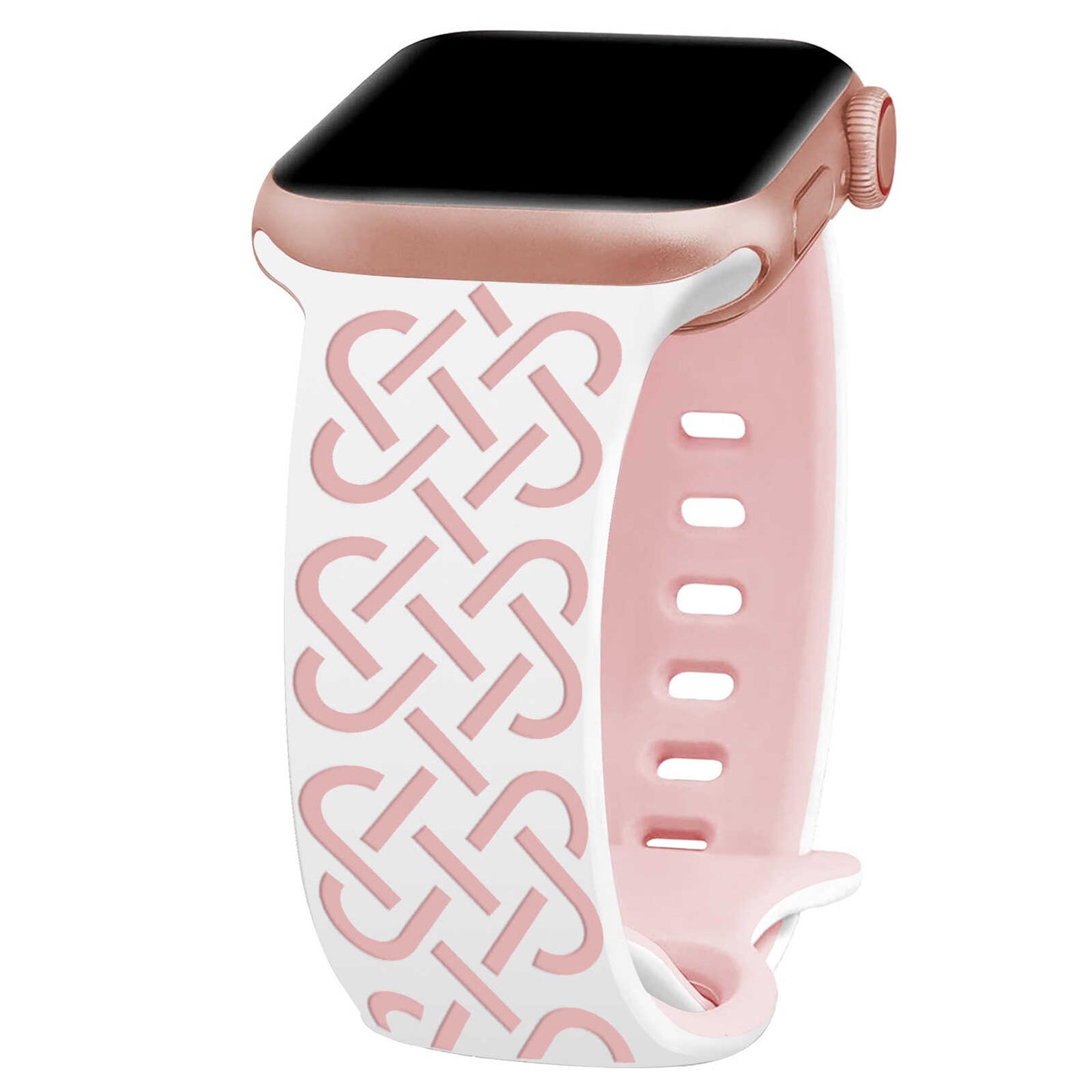 Interwoven Grace Engraved Silicone Band for Apple Watch.