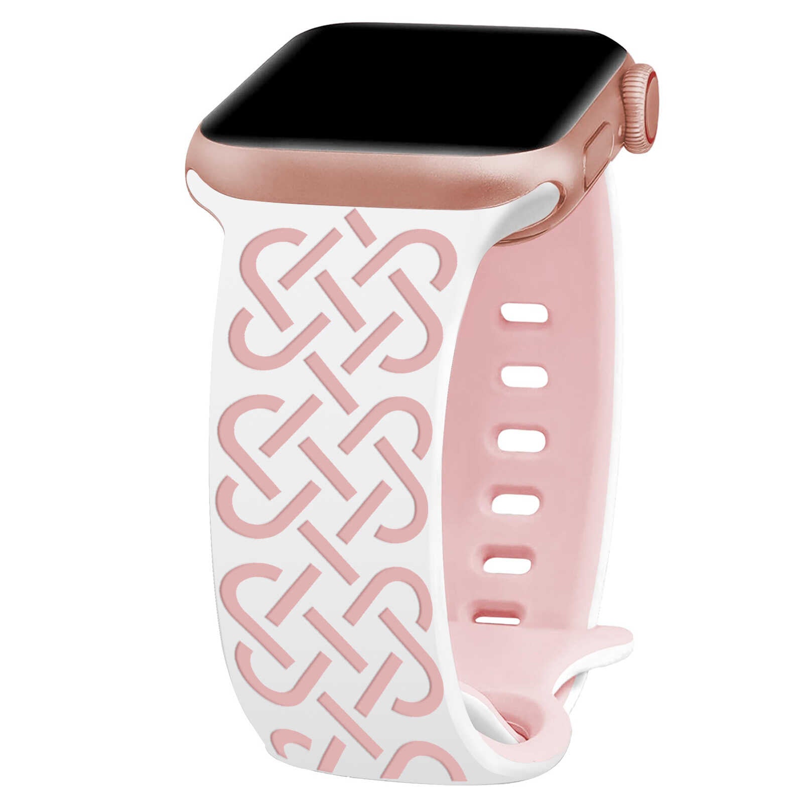 Interwoven Grace Engraved Silicone Band for Apple Watch.