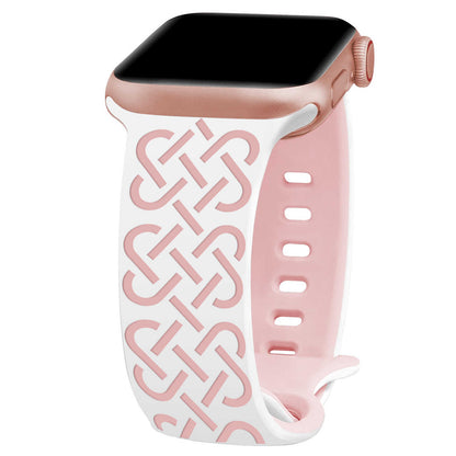 Interwoven Grace Engraved Silicone Band for Apple Watch.
