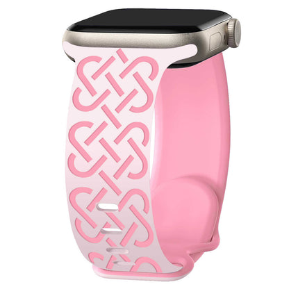 Interwoven Grace Engraved Silicone Band for Apple Watch.