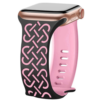 Interwoven Grace Engraved Silicone Band for Apple Watch.