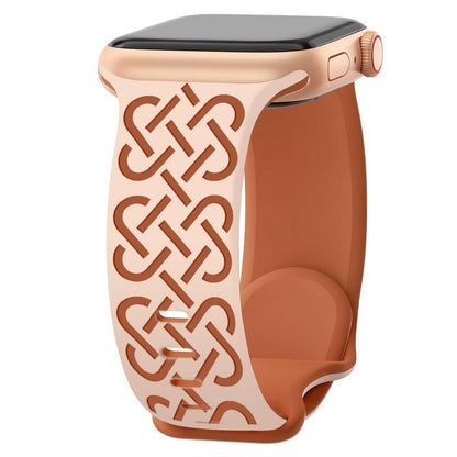 Interwoven Grace Engraved Silicone Band for Apple Watch.