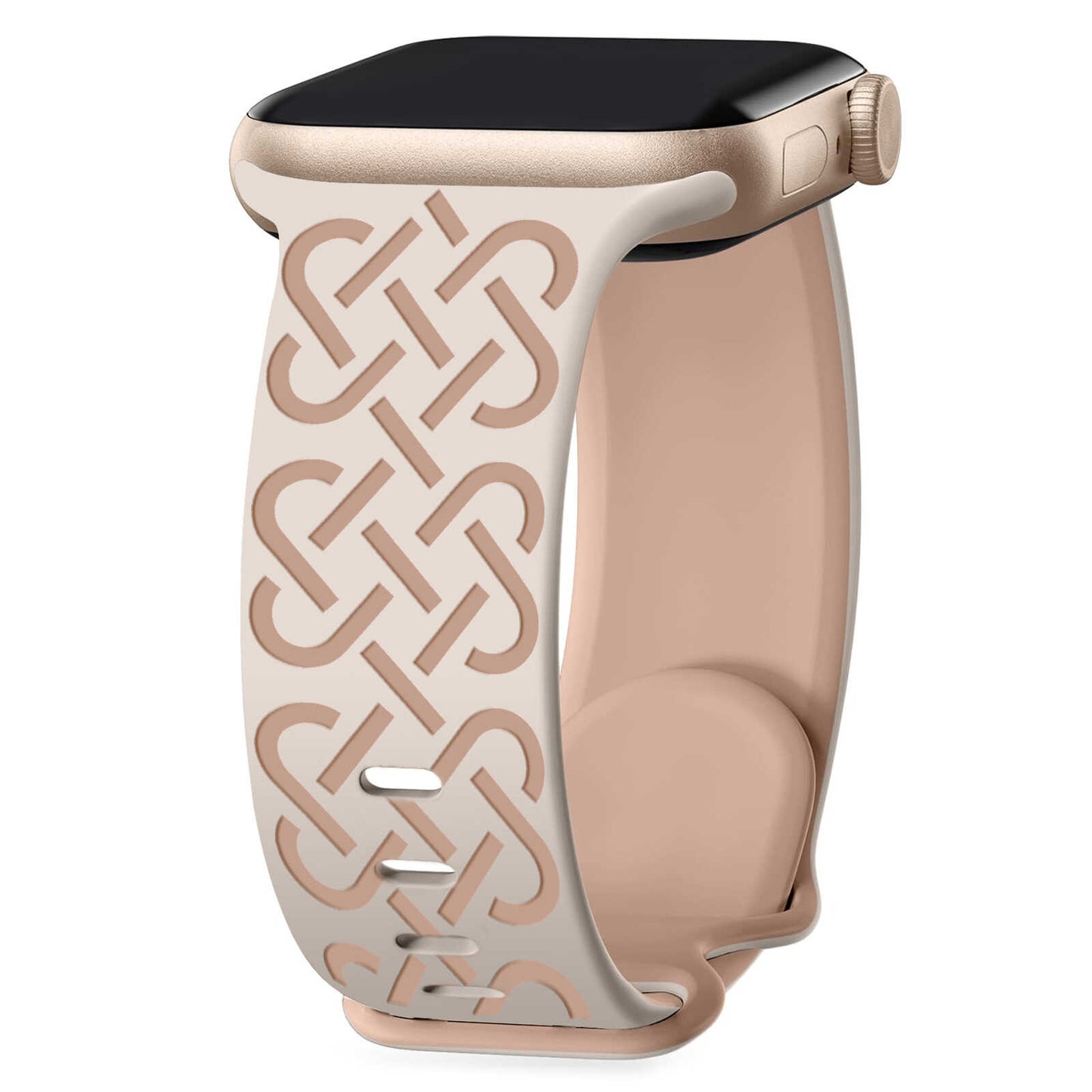 Interwoven Grace Engraved Silicone Band for Apple Watch.